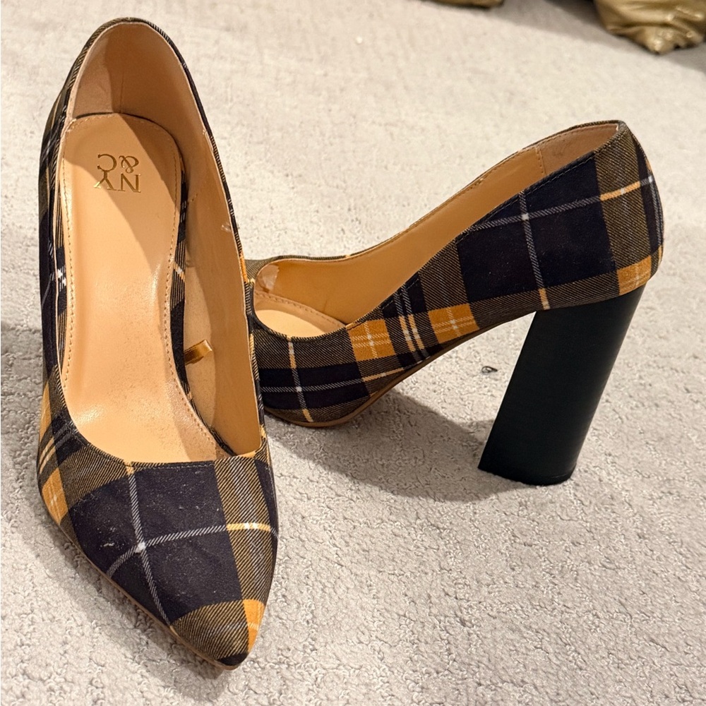 Plaid High Heel Pumps